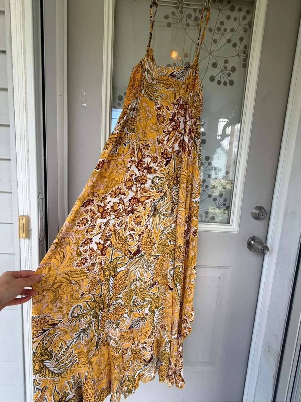 Free People Maxi Dress with adjustable Spaghetti Straps sz Medium